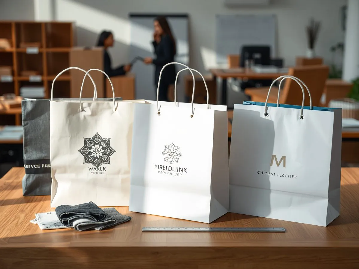 多种材质和规格的品牌手提袋展示